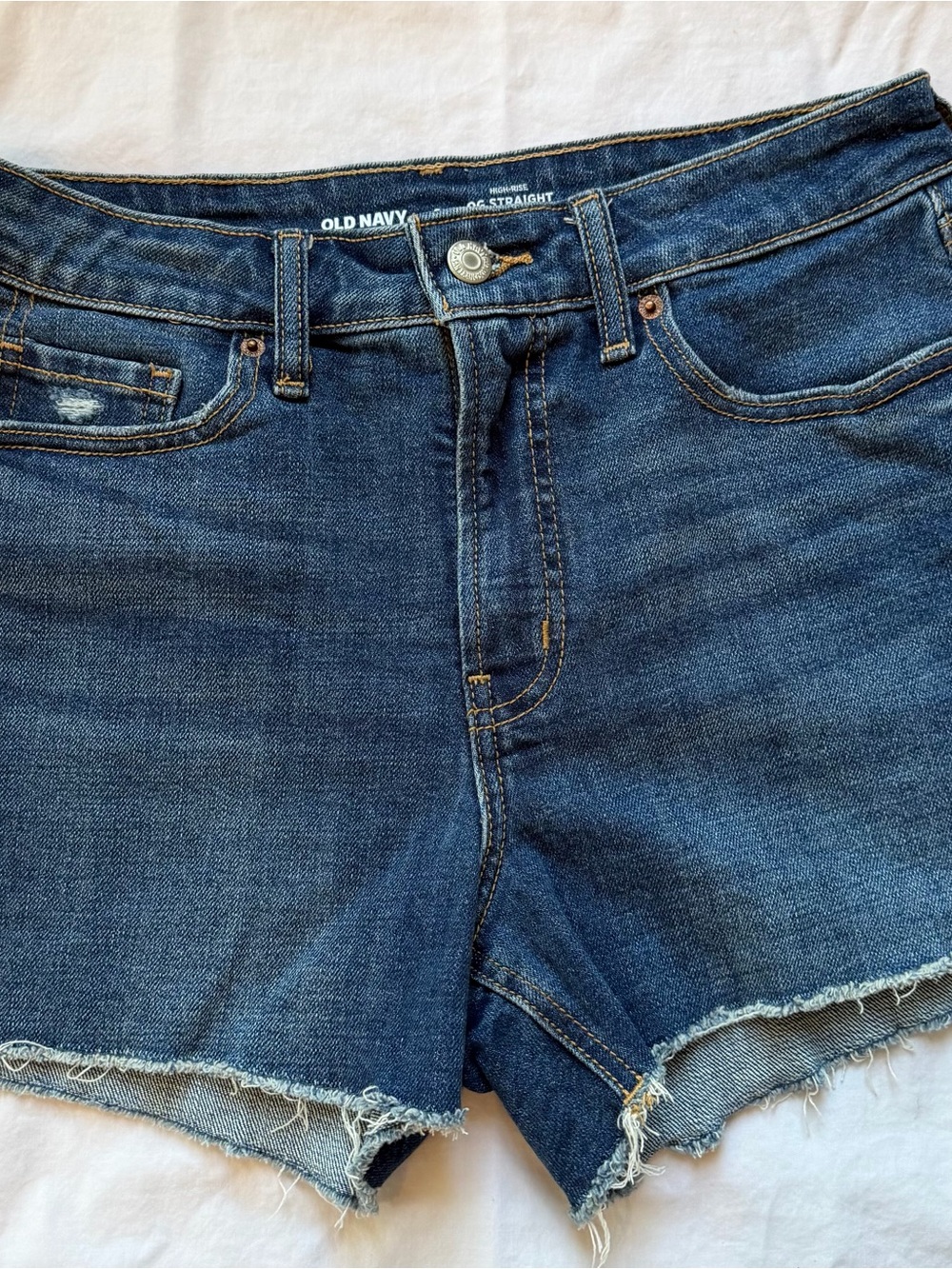 Old Navy High Wasted Blue Frayed Hem Denim Shorts